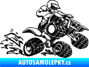 Samolepka Čtyřkolka 003 pravá 3D karbon černý