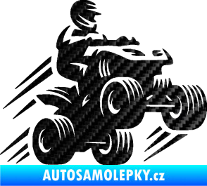 Samolepka Čtyřkolka 006 pravá 3D karbon černý