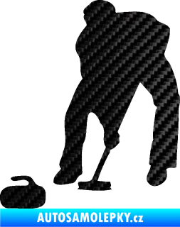 Samolepka Curling 001 levá 3D karbon černý