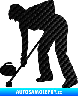 Samolepka Curling 002 levá 3D karbon černý