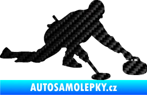 Samolepka Curling 003 pravá 3D karbon černý