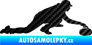 Samolepka Curling 004 pravá 3D karbon černý