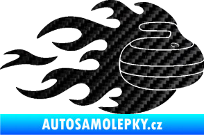 Samolepka Curling 005 pravá kámen 3D karbon černý