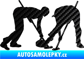 Samolepka Curling team 002 pravá 3D karbon černý