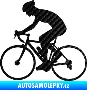 Samolepka Cyklista 005 levá 3D karbon černý