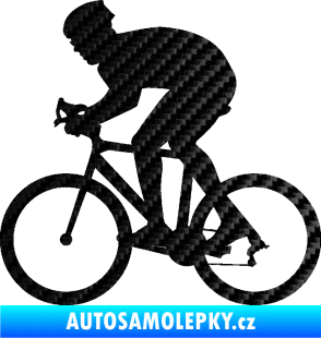Samolepka Cyklista 008 levá 3D karbon černý