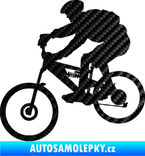 Samolepka Cyklista 009 levá horské kolo 3D karbon černý