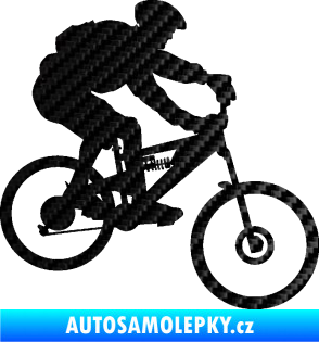 Samolepka Cyklista 009 pravá horské kolo 3D karbon černý