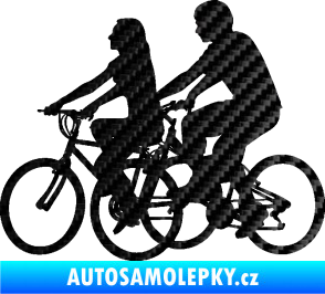 Samolepka Cyklisté 001 levá pár 3D karbon černý