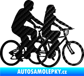 Samolepka Cyklisté 001 pravá pár 3D karbon černý