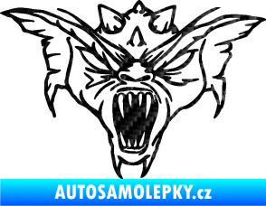 Samolepka Ďábel 003 pravá 3D karbon černý