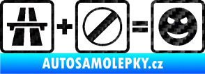 Samolepka Dálnice + konec omezení rychlosti = jízda 3D karbon černý