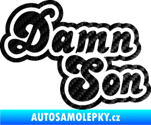 Samolepka Damn Son 3D karbon černý