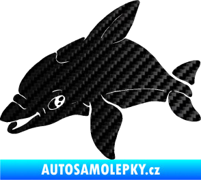 Samolepka Delfín 003 levá 3D karbon černý