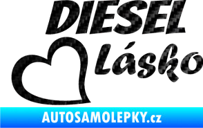 Samolepka Diesel Lásko 3D karbon černý