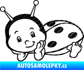 Samolepka Dítě v autě 063 levá beruška 3D karbon černý