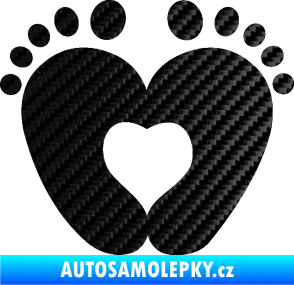 Samolepka Dítě v autě 064 nožičky 3D karbon černý