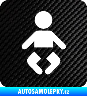 Samolepka Dítě v autě 093 symbol miminka 3D karbon černý