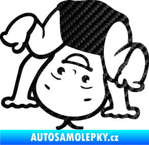 Samolepka Dítě v autě 101 levá vzhůru nohama 3D karbon černý