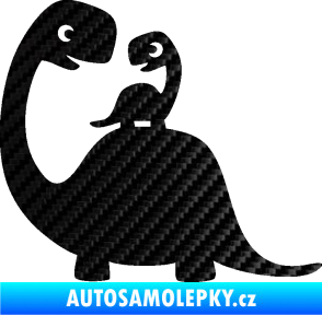 Samolepka Dítě v autě 105 levá dinosaurus 3D karbon černý