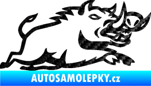 Samolepka Divoké prase 004 pravá 3D karbon černý