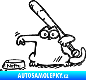 Samolepka Dolej naftu 002 levá 3D karbon černý