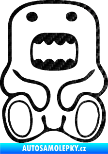 Samolepka Domo 006 sedí 3D karbon černý