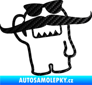 Samolepka Domo 016 levá s knírem 3D karbon černý