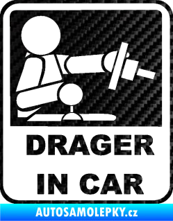 Samolepka Drager in car 001 3D karbon černý