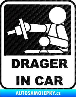 Samolepka Drager in car 002 3D karbon černý