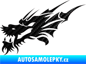 Samolepka Dragon 001 levá 3D karbon černý
