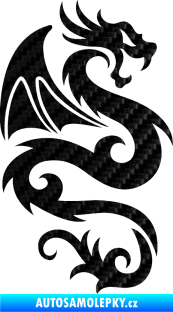 Samolepka Dragon 005 pravá 3D karbon černý