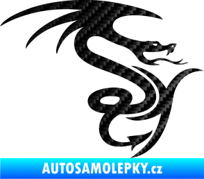 Samolepka Dragon 006 pravá 3D karbon černý