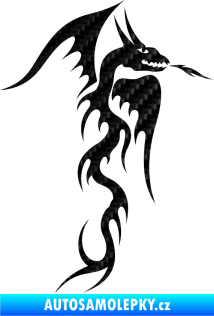 Samolepka Dragon 013 pravá 3D karbon černý