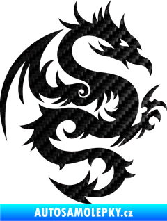 Samolepka Dragon 015 pravá 3D karbon černý