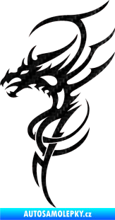 Samolepka Dragon 017 levá 3D karbon černý