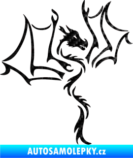 Samolepka Dragon 034 pravá 3D karbon černý