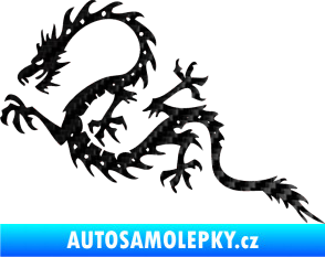 Samolepka Dragon 037 levá 3D karbon černý
