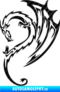 Samolepka Dragon 043 levá 3D karbon černý