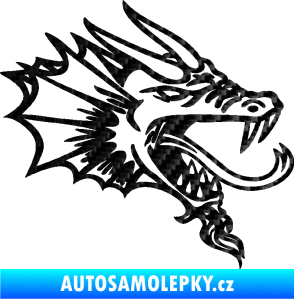 Samolepka Dragon 046 pravá 3D karbon černý