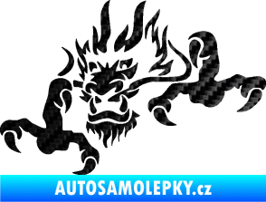 Samolepka Dragon 049 levá 3D karbon černý