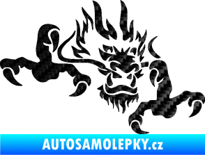 Samolepka Dragon 049 pravá 3D karbon černý