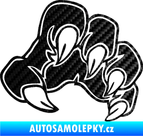 Samolepka Drápy 001 pravá 3D karbon černý