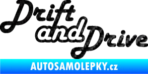 Samolepka Drift and drive nápis 3D karbon černý
