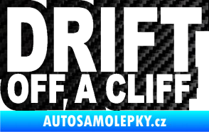 Samolepka Drift off a cliff 3D karbon černý