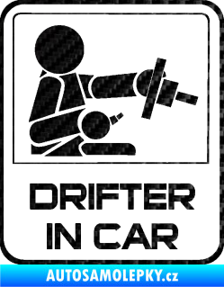 Samolepka Drifter in car 002 3D karbon černý