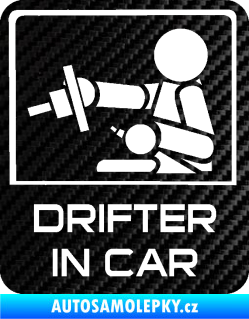 Samolepka Drifter in car 003 3D karbon černý