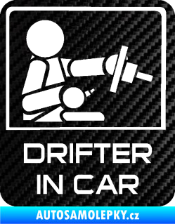 Samolepka Drifter in car 004 3D karbon černý