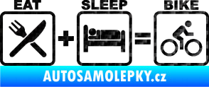 Samolepka Eat sleep bike 3D karbon černý