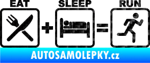 Samolepka Eat sleep run 3D karbon černý